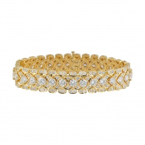 Yellow Gold Diamond Bracelet 14.89ct G+/VS+